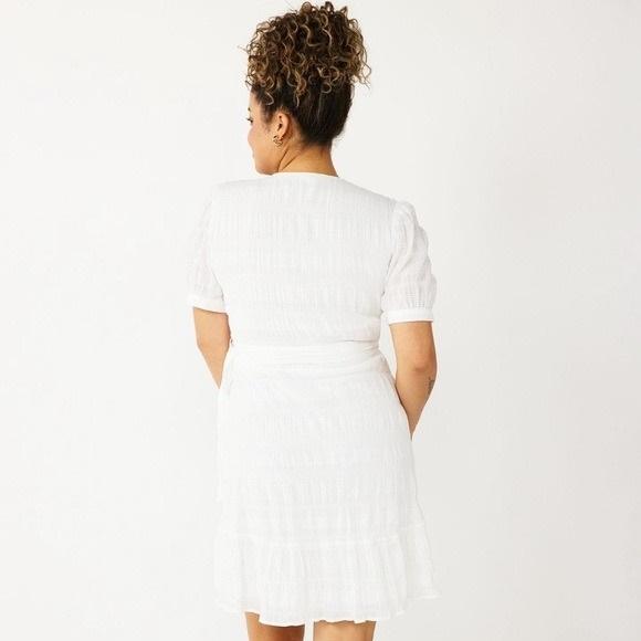 NWTD Draper James S RSVP Wrap Dress White 129097