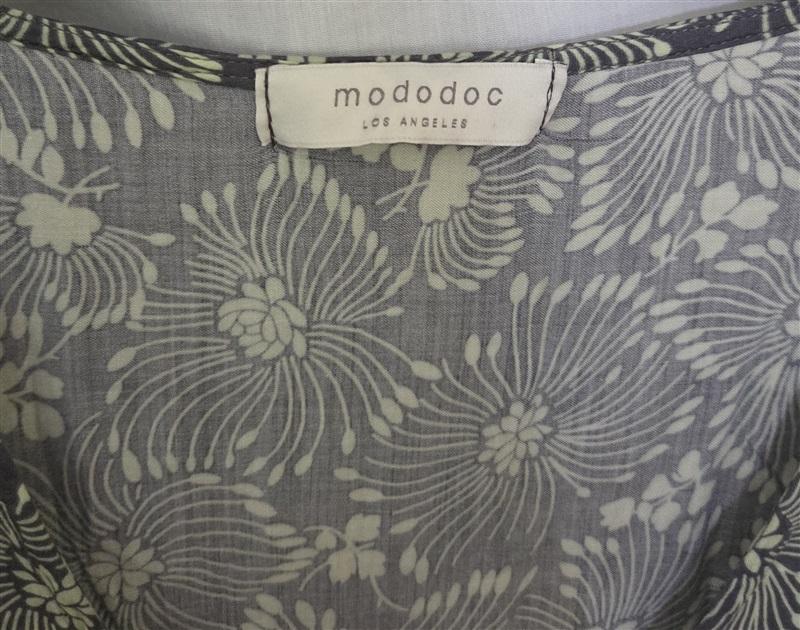 NWT Mododoc S V Neck Floral Maxi Dress Green Gray 129099