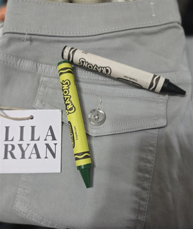 NWT Lila Ryan 4 Ellen Belgian Block Gray Green Pants 129104