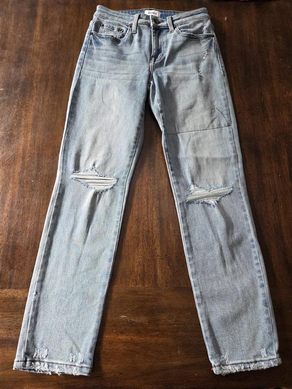 NWOT Pistola 27 Presley High Rise Jeans Distressed Blue Denim 129107