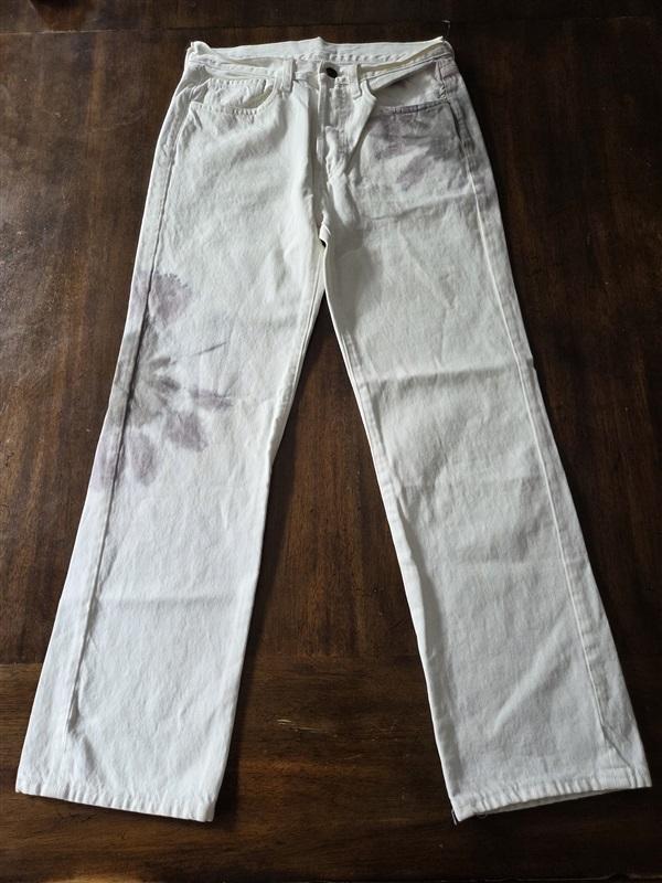 NWOT Edwin 28 Bree Slim Skinny White Tie Dye Button Fly Jeans 129113