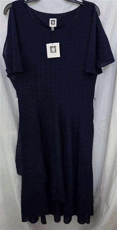 NWTD Anne Klein 10 Layered Distant Mountain Navy Blue Dress 129123