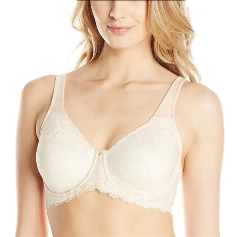 NWOT Lilyette 40DD Beautiful Support Lace Minimizer Bra Style 0977 Beige 129124