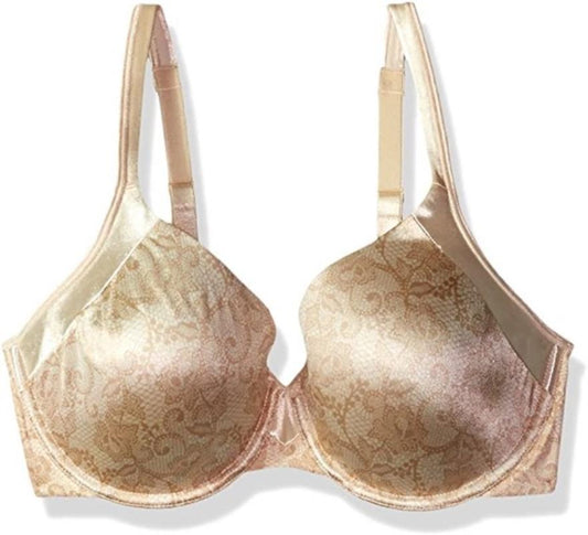 NWT Playtex 40DD Love My Curves Underwire T-Shirt Bra 4848 Lace Beige 129129