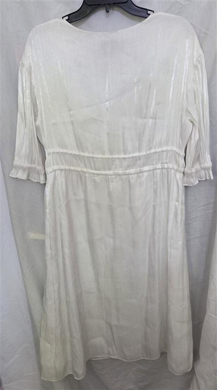 NWOT L' Acadamie S Iridescent White Cinch Waist Dress 129135