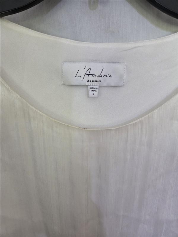 NWOT L' Acadamie S Iridescent White Cinch Waist Dress 129135
