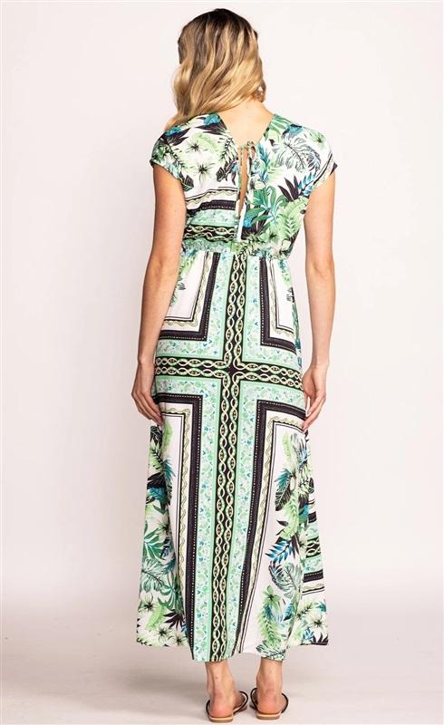 NWT Pink Martini S The Annie Dress Green White Kimono 129136