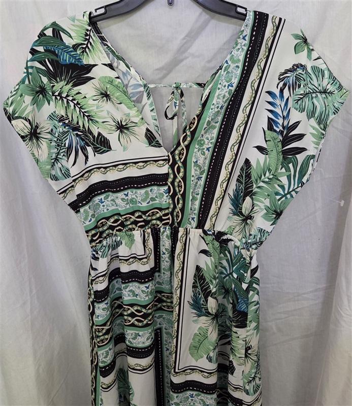NWT Pink Martini S The Annie Dress Green White Kimono 129136