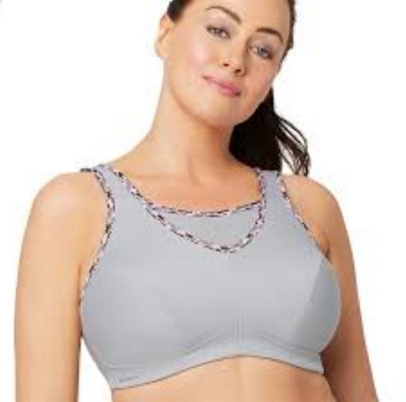 NWOT Glamorise 34I No Bounce Cami Sports Bra 1066 Gray Pink 129138