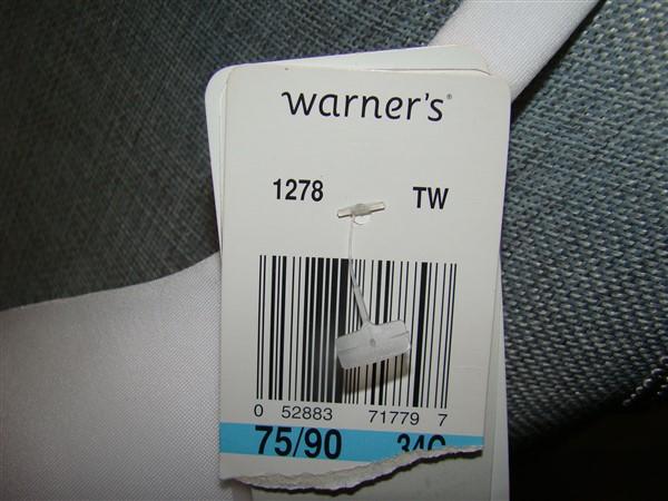 NWT Warners 34C Truefit Tailored Underwire Contour Bra 1278 White 129143