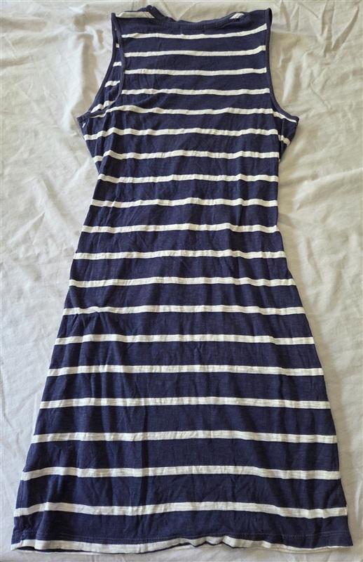 NWOT Anthropologie T.LA M Boho Open Front Mini Blue Stripe Dress 129154