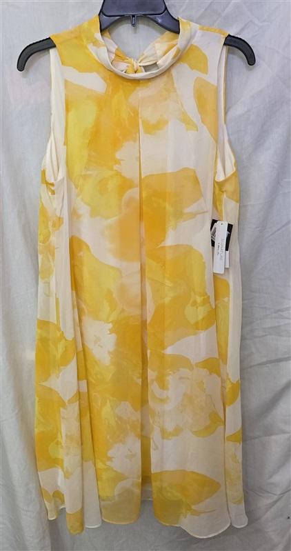 NWT Signature By Robbie Bee 14 Printed Chiffon Mock-Neck Dress 129156