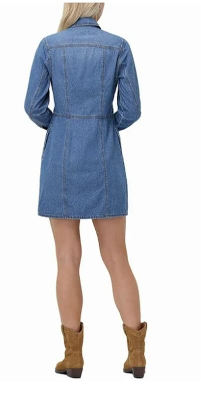 NWT Frye XL Denim Western Jean Button Up Mini Dress Jacket Light Blue 129160