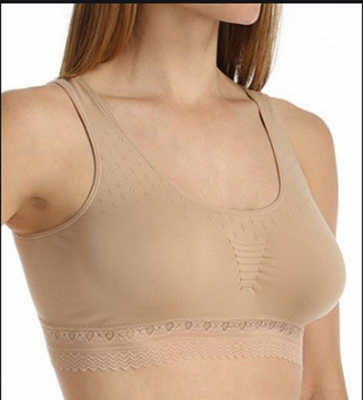 NWOTD Bali L Comfort Revolution Seamless Crop Top 103J Beige Lace 129163