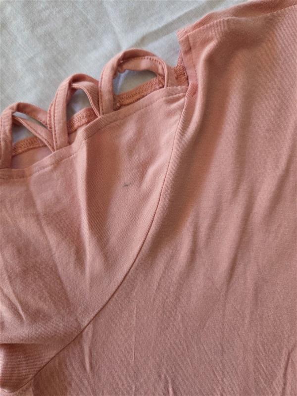 NWT White Mark XL Keyhole Neck Cutout Short Sleeve Top Rose Pink 129174