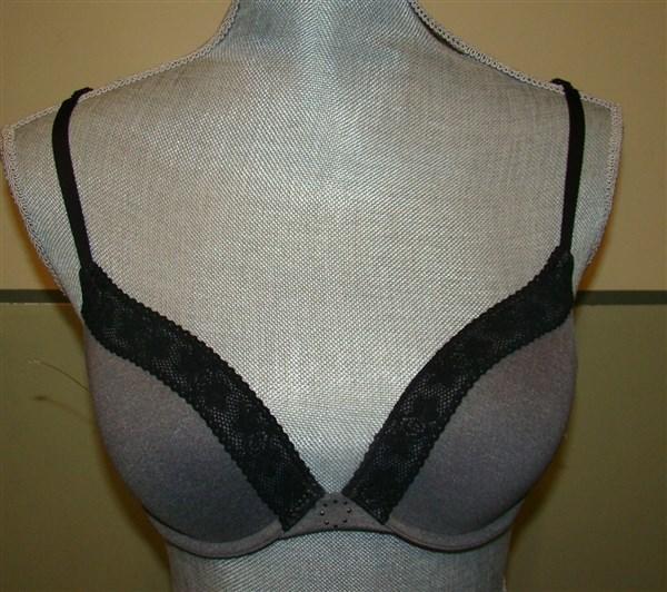 NWOT Maidenform 34B Custom Lift Demi Heather Lace Bra 9631 Gray 129180
