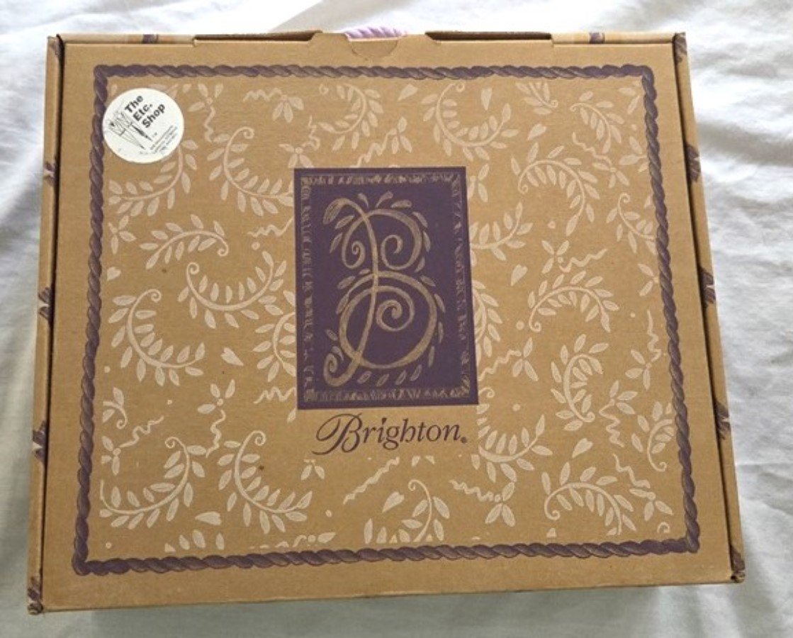 Vintage Brighton Cardboard Purse Storage Gift Box w/ Handle 129183