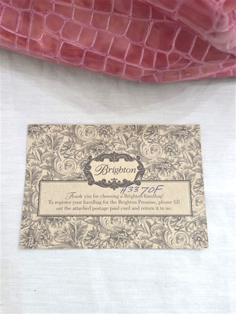 Vintage Brighton Cher Croco Tote Shoulder Bag Power of Pink Patent Leather 129192