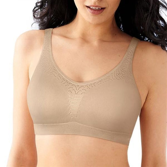 NWT Bali L Bra Comfort Revolution Microfiber Crop Top 103J Beige 129199