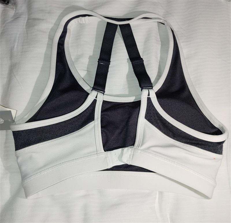 NWT IDEOLOGY SM Mid Impact Sports Bra White Black 129202