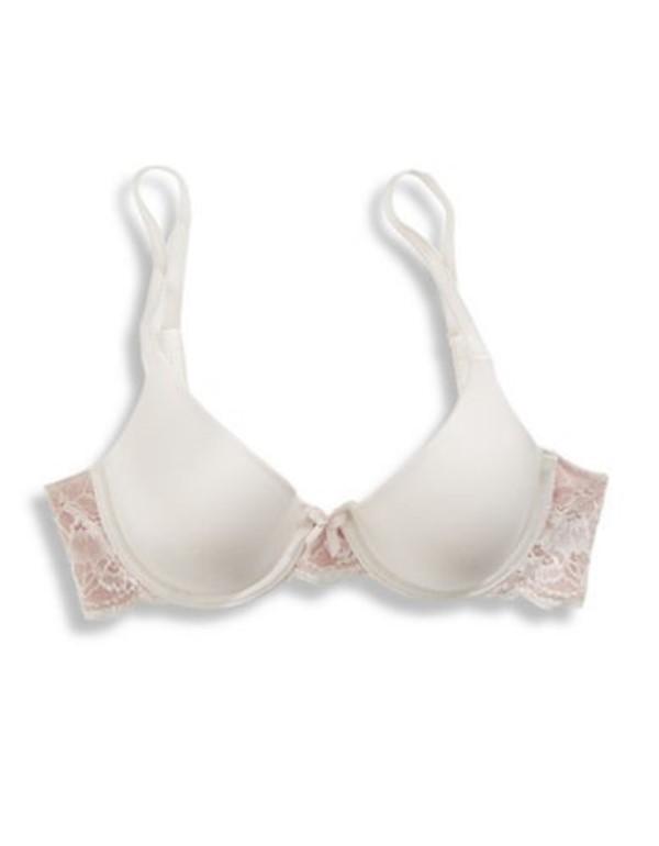NWOT Maidenform 36D Comfort Devotion Embellish Demi Bra 9441 White Gray 129210