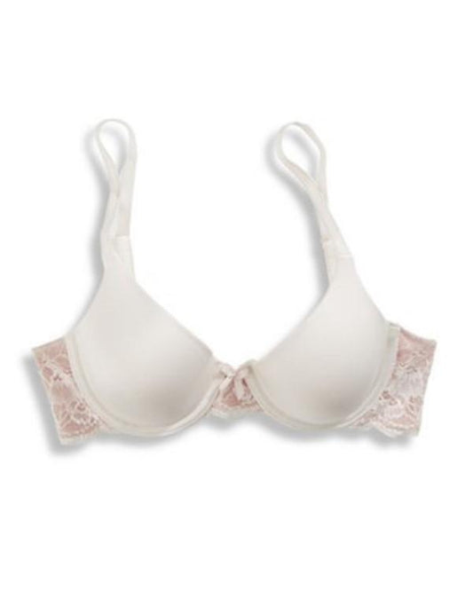 NWOT Maidenform 36D Comfort Devotion Embellish Demi Bra 9441 White Gray 129210