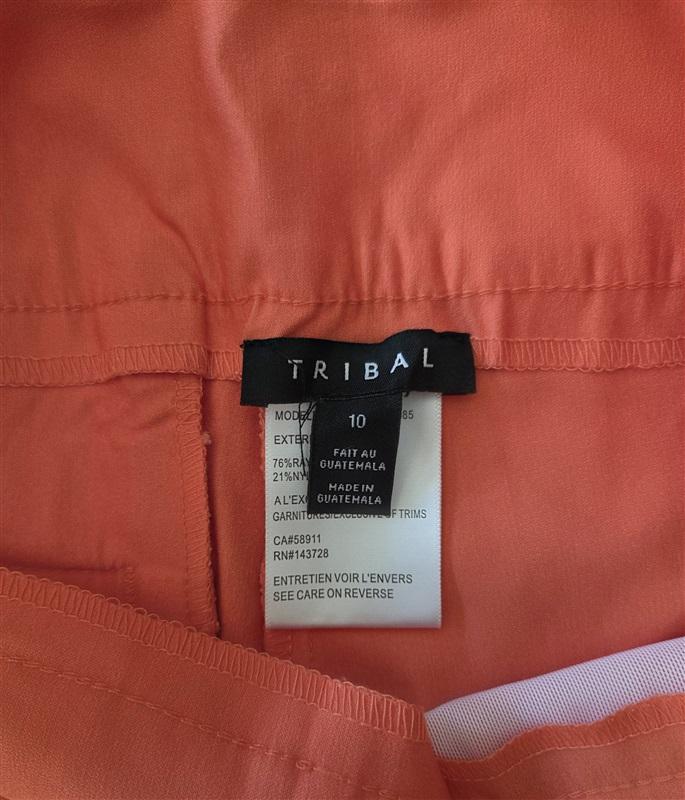 NWT Tribal 10 Flatten It Pull-on Ankle Pant Guava Orange 129217
