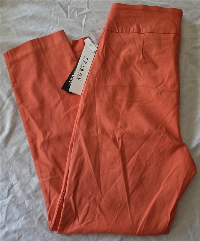 NWT Tribal 10 Flatten It Pull-on Ankle Pant Guava Orange 129217