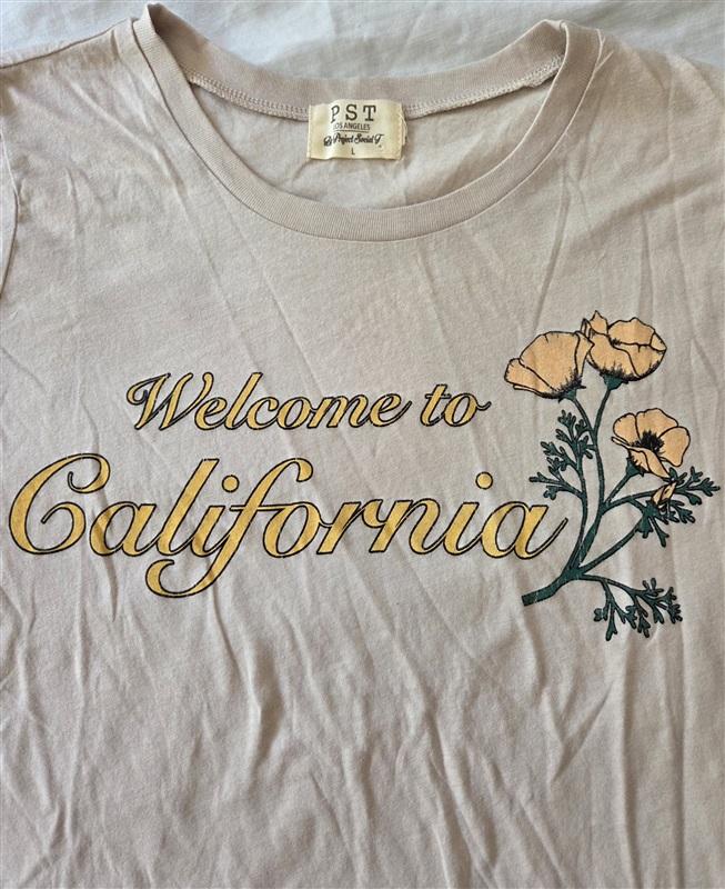NWOT Project Social T Large Welcome to California Poppy T Shirt 129218