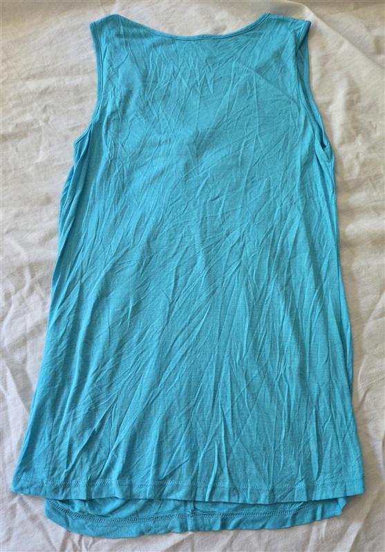 NWOT Last Tango s/m Rose Drape Loose Camisole Tank Top Aqua 129220