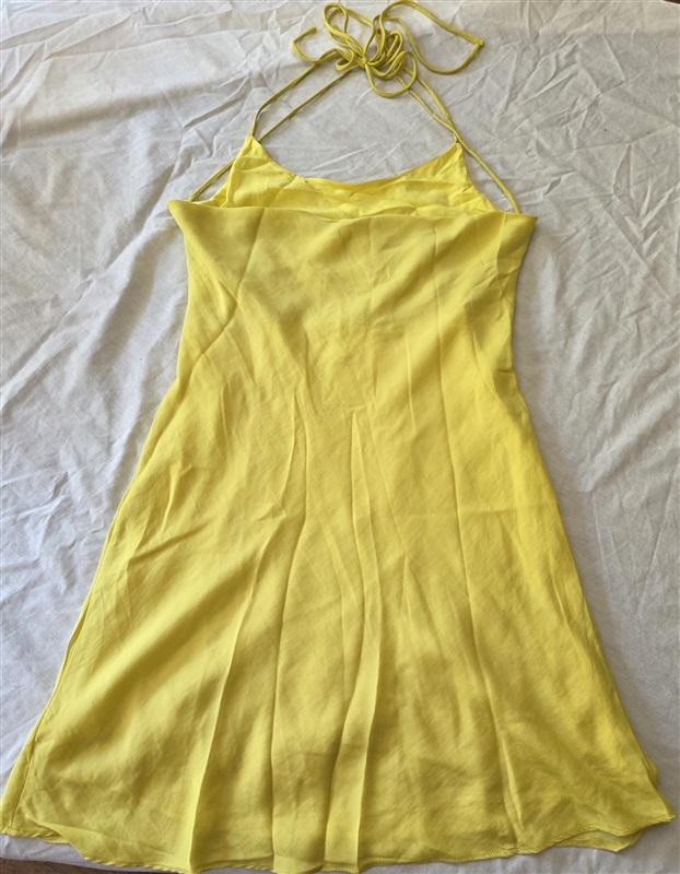 NWT Line & Dot L Brooke Open Back Mini Dress Lemon Yellow 129223