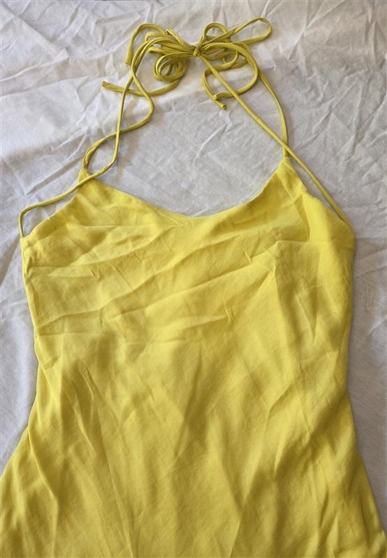 NWT Line & Dot L Brooke Open Back Mini Dress Lemon Yellow 129223