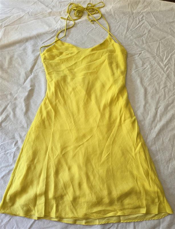 NWT Line & Dot L Brooke Open Back Mini Dress Lemon Yellow 129223
