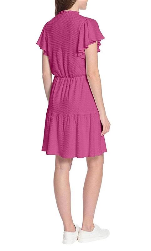 NWT London Times LG V Neck Butterfly Sleeves Pull Over Jersey Dress Blue 129225