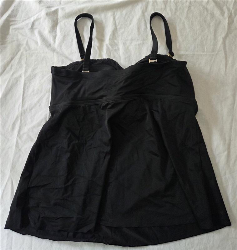 NWT Swimsuits For All 18 Shirred Bandeau Tankini Top Black 129242