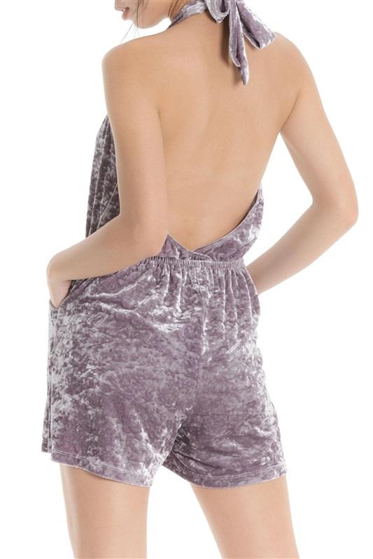 NWT Wet LA XS Retro Summer Meghan Purple Halter Playsuit 129243