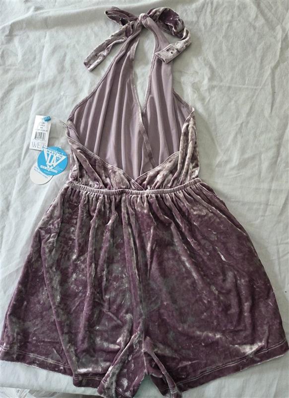 NWT Wet LA XS Retro Summer Meghan Purple Halter Playsuit 129243