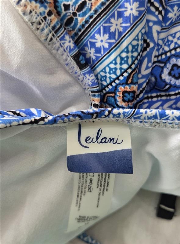 NWT Leilani 16 Deep V Blue White Medallions Swimsuit Bathing Suit 129248