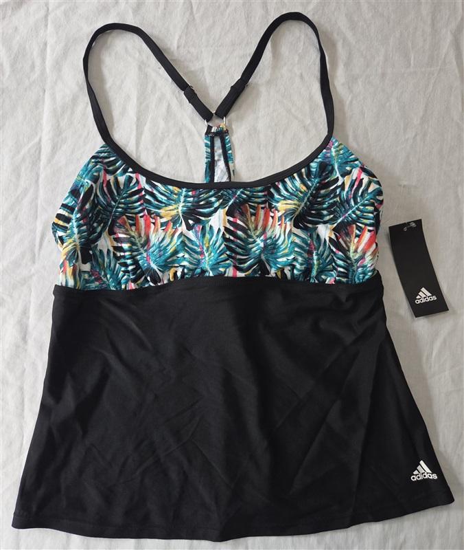 NWT Adidas XL Painted Palms Sport Tankini Swim Top 129251