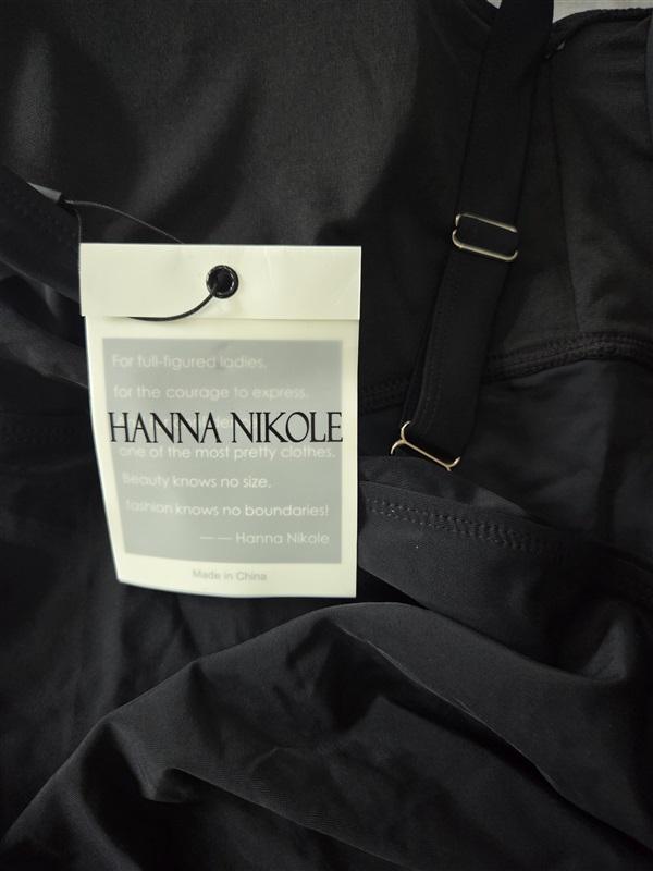 NWT Hanna Nikole 28W Tankini Top & Bottom Black 129254