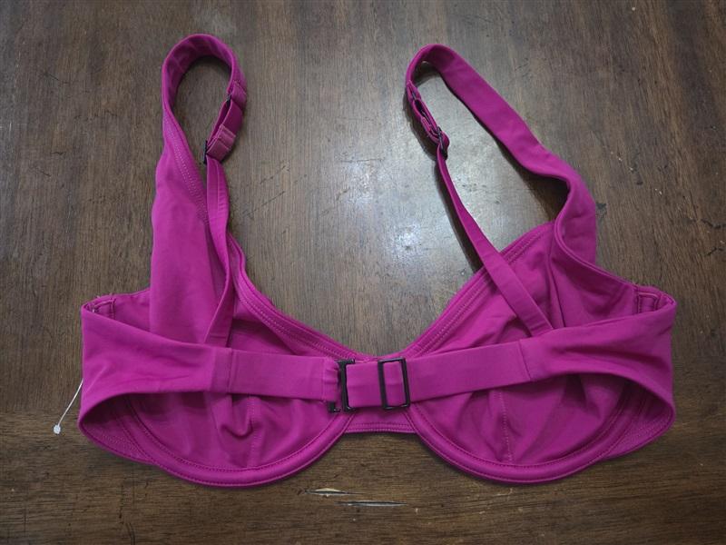 NWOT CUUP 34F 36E Scoop Underwire Fuchsia Bikini Swim Top 129289