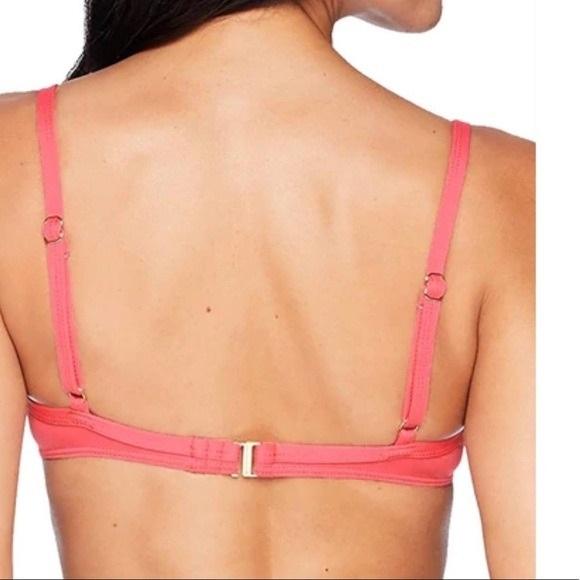 NWT Ralph Lauren 10 Solid Pink Keyhole Tie Underwire Bikini Top 129291