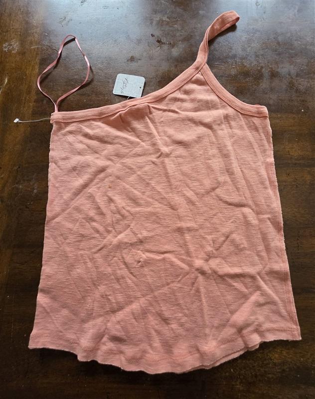 NWT Free People LG 1 Shoulder Cami Tank Top Coral Peach 129292