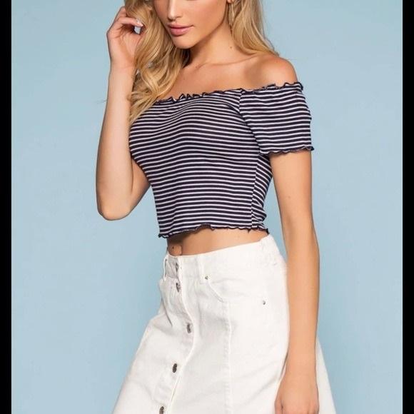 NWOT Blue Blush S White Frayed Denim Button Up Jean Mini Skirt 129293