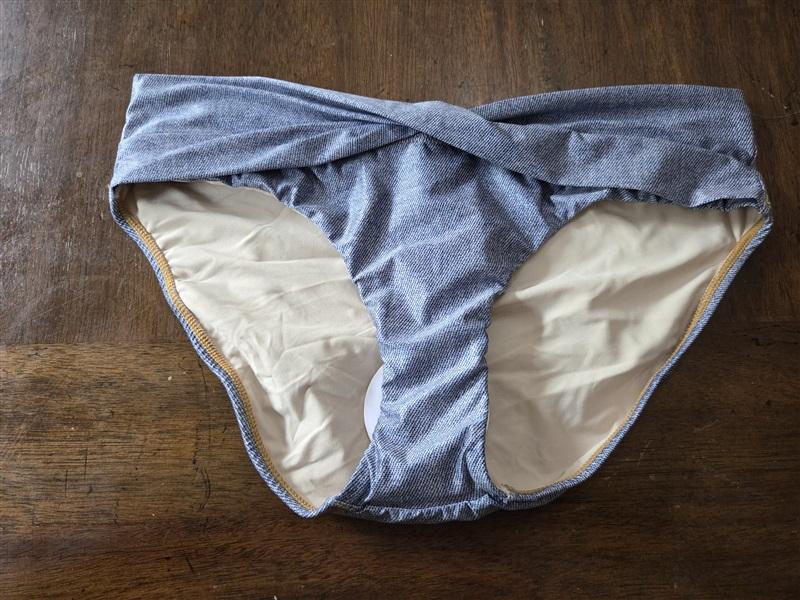NWT Pilyq S INS Maya Modest Denim Print Bikini Swim Bottom 129298