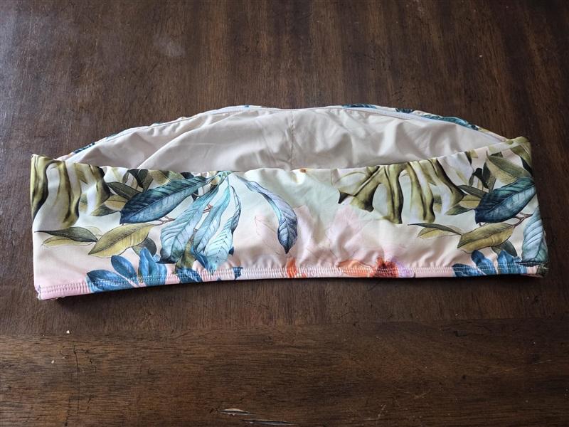 NWT Pilyq PQ SHB XL Floral Yellow Bandeau Bikini Swim Top 129302