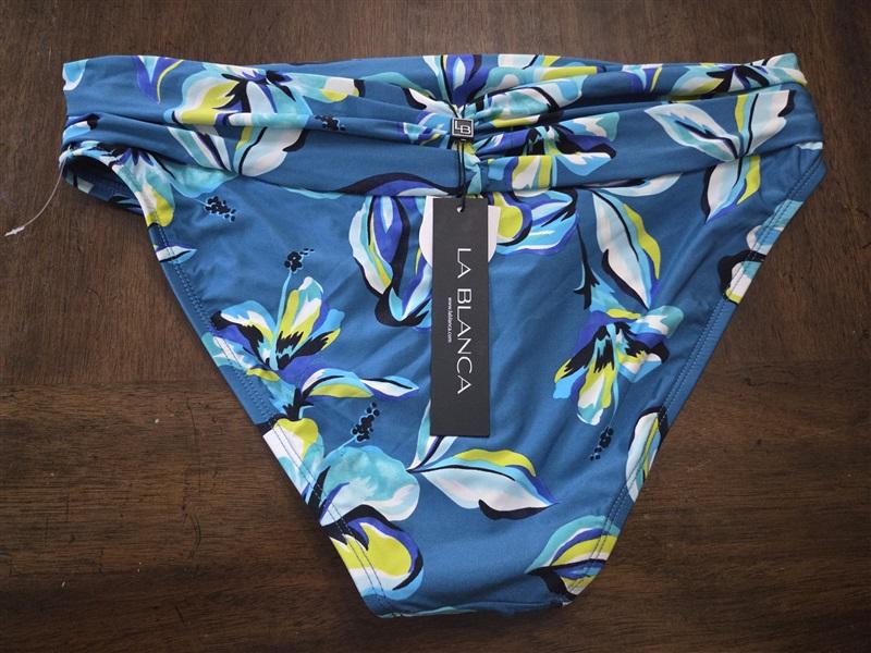 NWT La Blanca 12 Fiji Tropics Banded Hipster Bikini Swim Bottom 129304