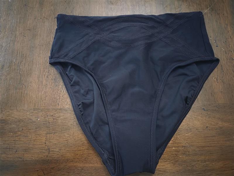 NWT EBW S Solid High Rise Black Bikini Swim Bottom 129307