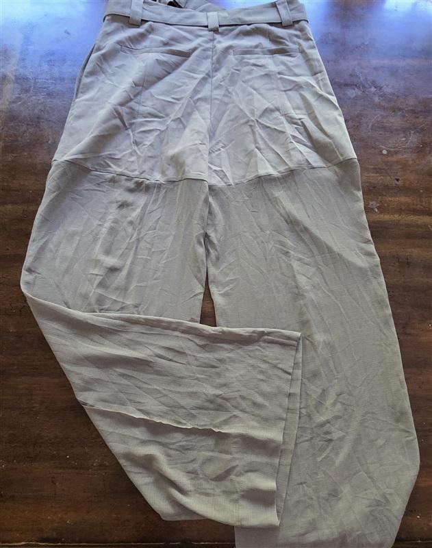 NWOT Free People 8 Olive Tan Belted High Waist Pants Sheer Legs 129309