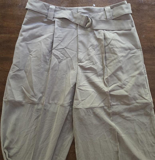 NWOT Free People 8 Olive Tan Belted High Waist Pants Sheer Legs 129309